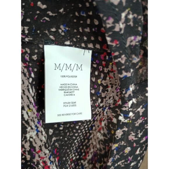 Cabi Blouse Women Medium Black Paris Sheer Abstract Art to Wear Button Front Top - Picture 11 of 11